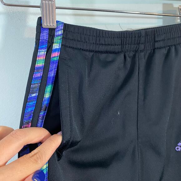 Adidas Girl's Black with Multicolor 3 Striped Track Pants Size 4T - Picture 4 of 6